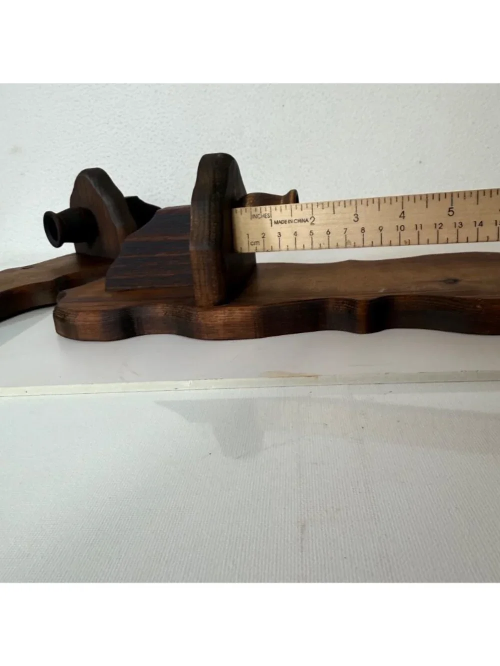 Wood Wall Candle Sconces Pair Colonial Early American Farmhouse Vtg Country Deco